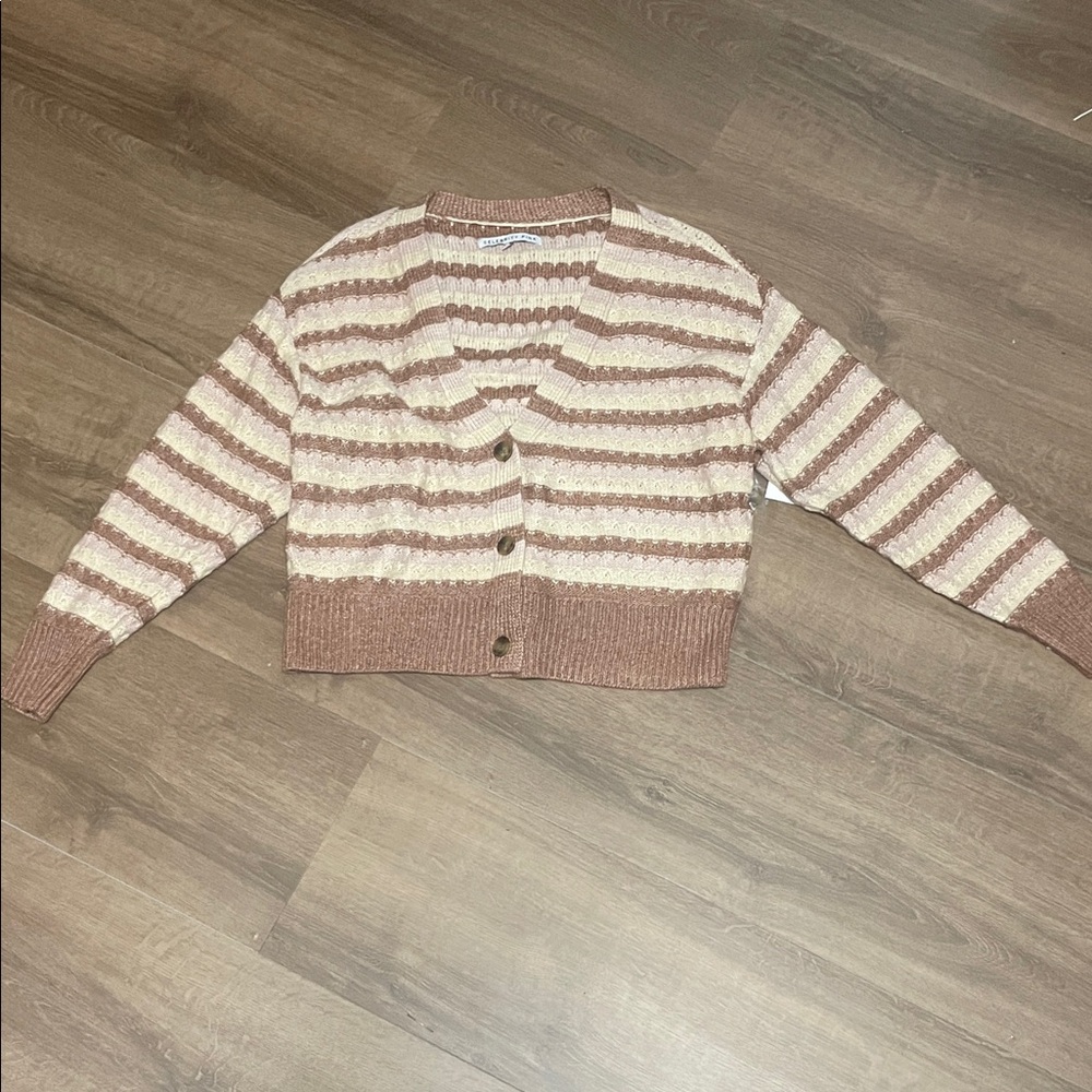 Celebrity Pink Striped Cardigan - Pink and Cream